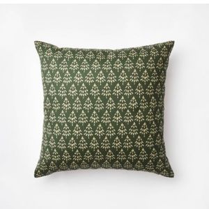 NWT Block Print Christmas Tree Square Throw Pillow -designed with Studio McGee